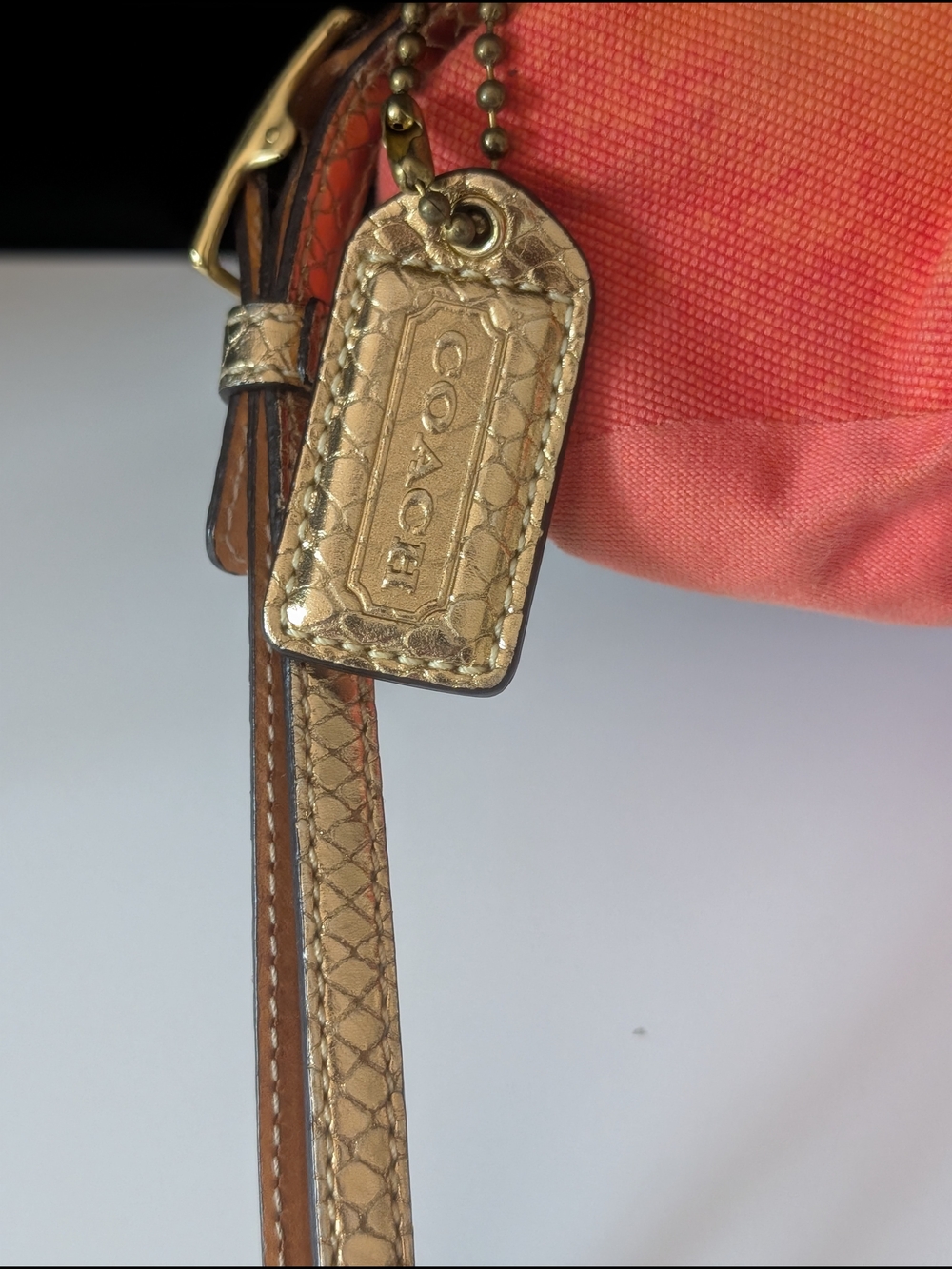 Coach Vintage Limited Edition Orange Ombre Gold Frame Clutch w/Crystal Kisslock - Picture 4 of 9